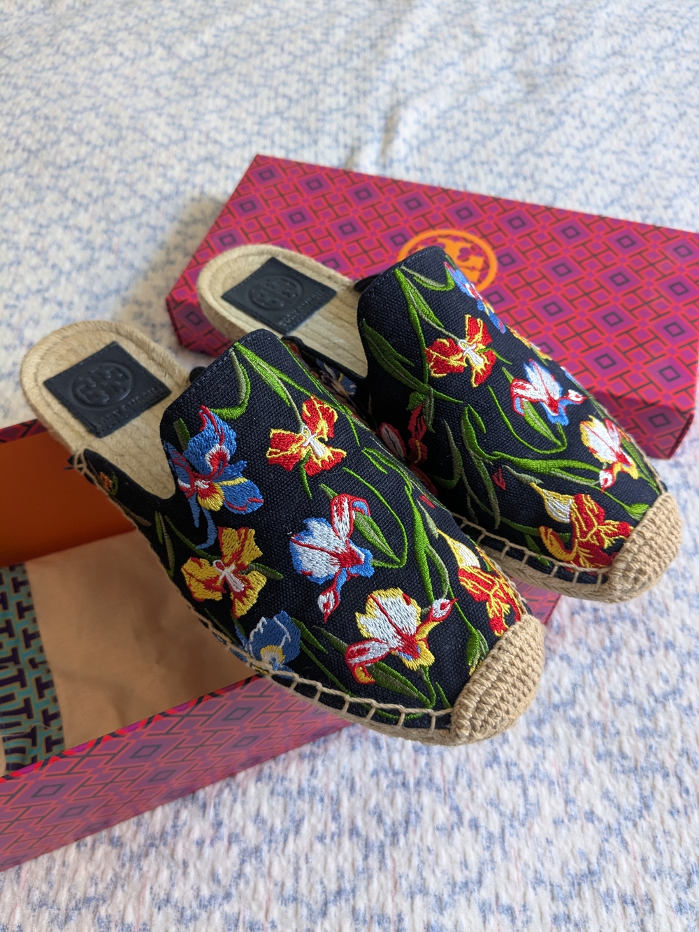 Tory Burch Floral Embroidered Espadrilles